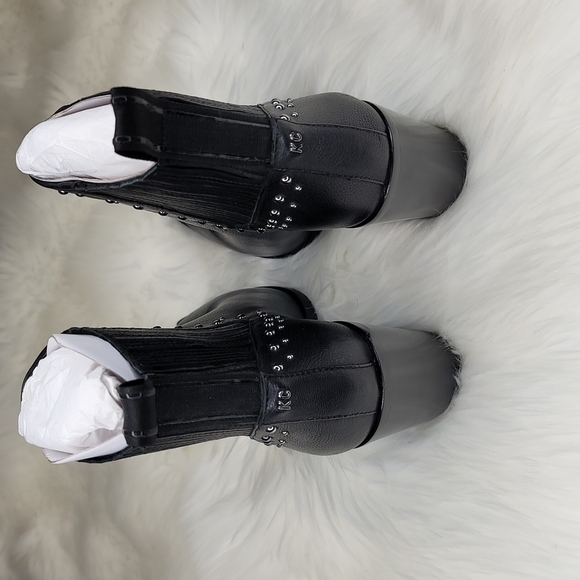 Kenneth Cole New York West Side Bootie Silver Studs RB Black Leather Boots - Picture 11 of 16